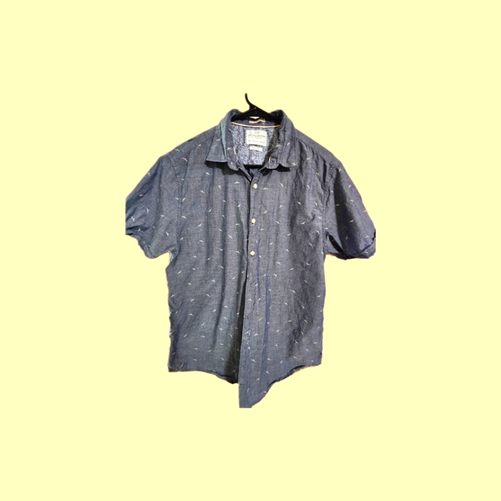 Mens Denim & Flower Polo